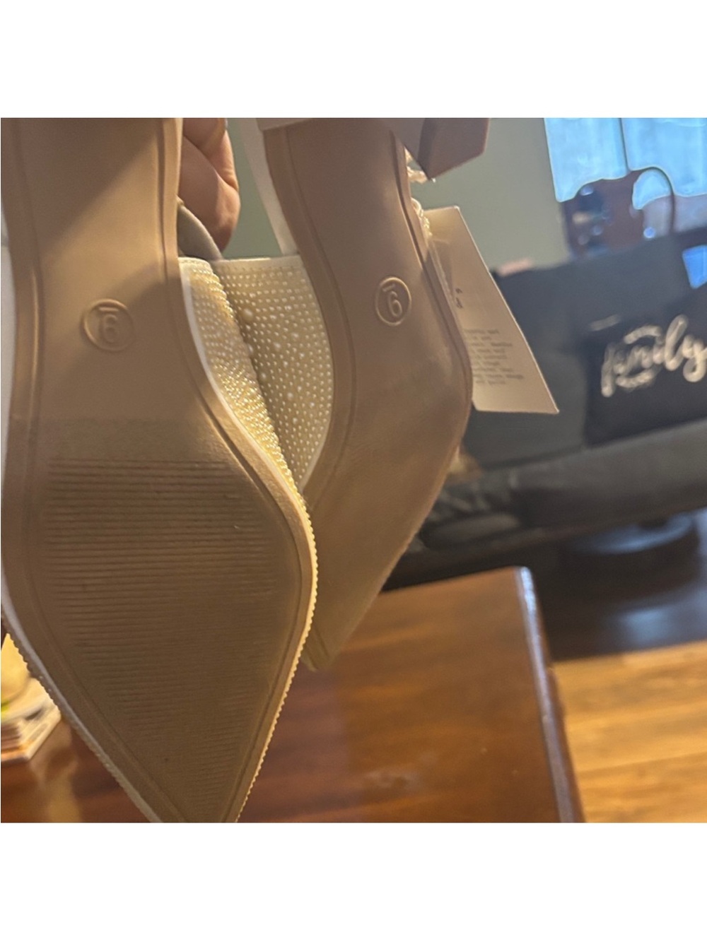 a new day Pearl-Embellished Slingback Heels - Cream - Picture 8 of 8